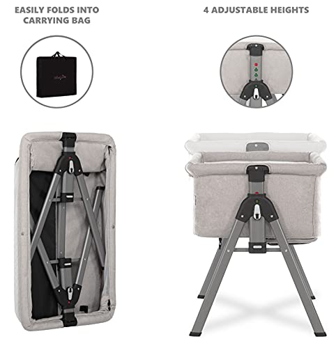 Dream On Me, Lotus Bassinet & Bedside Sleeper in Grey