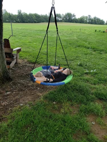 WONDERVIEW Tree Swing, Outdoor Swing with Hanging Strap Kit, 40 Inch Diameter 600lb Weight Capacity, Great for Playground Swing, Backyard and Playroom