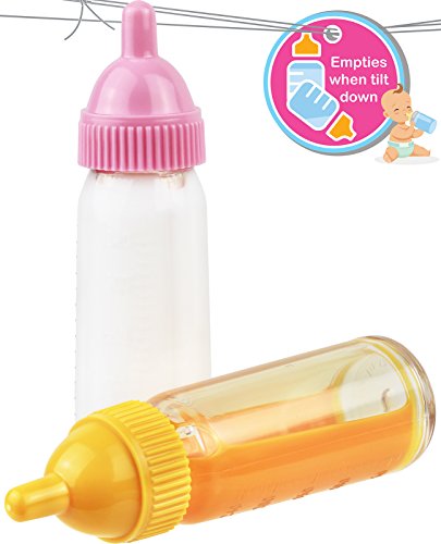 Click N' Play Magic Disappearing Milk and Juice Bottles for Baby Dolls