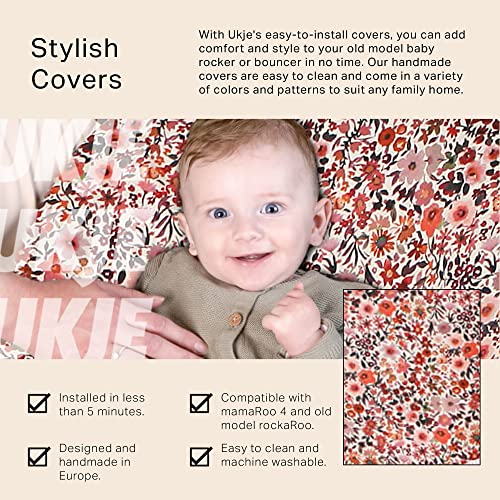 Ukje Baby Rocker Cover- Cover for Old Model 4moms mamaRoo 4- 4moms Mamaroo 4 Seat Cover- Baby Swing Cover- Compatible Cover Over The 4moms Mamaroo 4 Swing and Rockaroo Bouncer- Pink Flowers