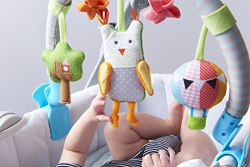 Taf Toys Musical Arch | Best for Infant and Toddlersâ That Fits to Stroller & Pram, Activity Bar with Hanging Musical Owl Toy, Easier Outdoors and Easier Parenting, Keeps Your Baby Happy, Ideal Gift
