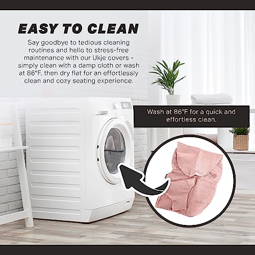 UKJE Cover - Liner Compatible with Babybjorn Bouncers, Baby Bouncer Cover, Compatible Cover Over The Baby Bjorn Bouncer, Baby Bouncer Cozy, Soft & Stylish Cover, Handmade in Europe (Pink Waffle)