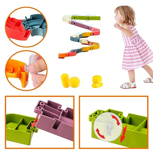 Think Wing Bath Toys Baby DIY Water Slide Assemble Set, Pipes Bathtub Toys Stick to Wall for Toddlers 3 4 5 6 Years 37 Pcs Ball Track Shower Gift for Kids