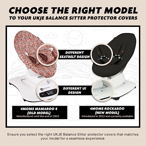 Ukje Baby Rocker Cover- Cover for Old Model 4moms mamaRoo 4- 4moms Mamaroo 4 Seat Cover- Baby Swing Cover- Compatible Cover Over The 4moms Mamaroo 4 Swing and Rockaroo Bouncer- Pink Flowers