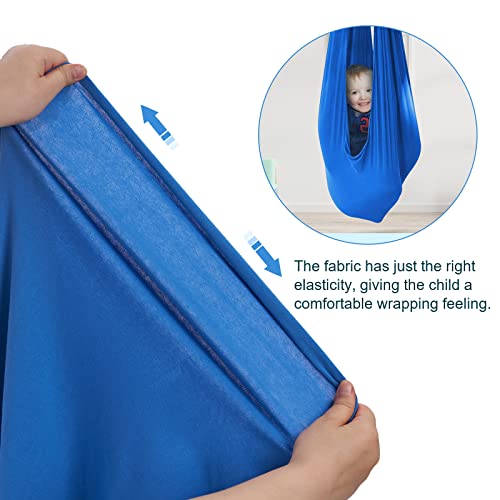 TOPARCHERY Indoor Therapy Swing for Kids Child and Teens w/More Special Needs, Cuddle Hammock Ideal for Autism, ADHD, Aspergers and Sensory Integration Snuggle Swing Hammocks (Blue)