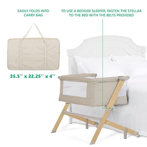 Evolur Stellar Bassinet and Bed Side Sleeper, Beige