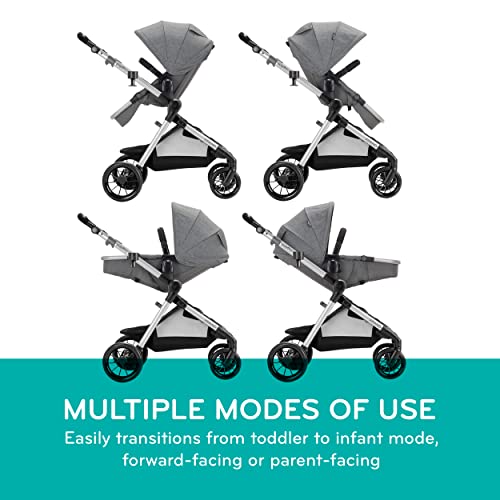 Evenflo Pivot Xpand, Modular Baby Stroller with Compact Folding design, Converts to Double Stroller (additional toddler seat not included), Percheron Gray