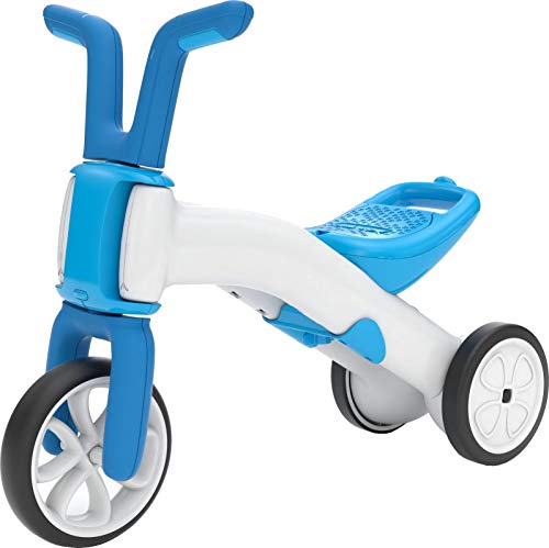Chillafish Bunzi 2-in-1 Toddler Balance Bike and Tricycle, Ages 1 to 3 Years Old, Adjustable Lightweight First Gradual Balance Bike with Silent Non-Marking Wheels, Blue