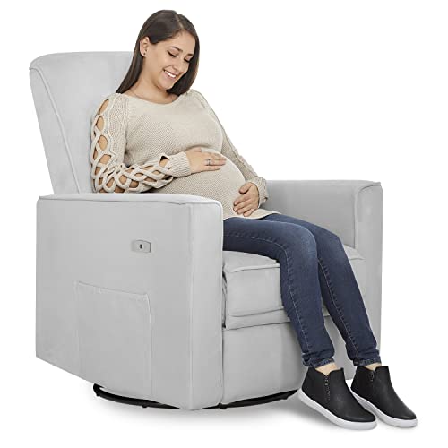 Evolur Harlow Deluxe Glider |Recliner| Rocker, Grey