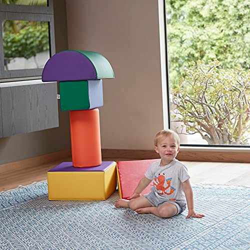 ECR4Kids - ELR-12683 SoftZone Climb and Crawl Activity Play Set, Lightweight Foam Shapes for Climbing, Crawling and Sliding, Safe Foam Playset for Toddlers and Preschoolers, 5-Piece Set, Primary,Assorted