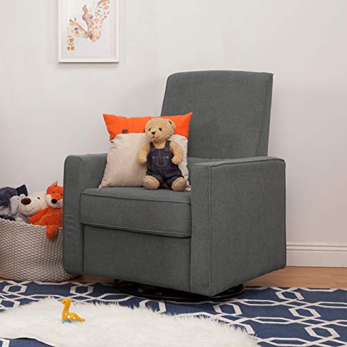 DaVinci Piper Upholstered Recliner and Swivel Glider in Dark Grey, Greenguard Gold Certified