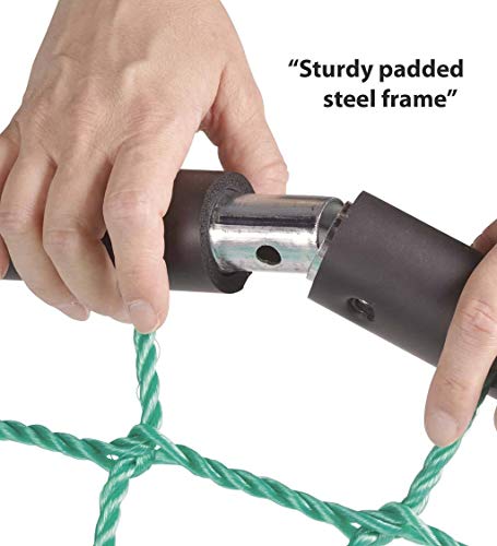 Deluxe Platform Hanging Tree Swing for Yard or Playground, Webbed Nylon Rope Mat and Padded Steel Frame, Multiple Kids 40 L x 30 W