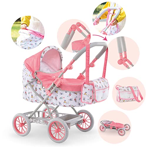 Corolle - Mon Grand Poupon Carriage Stroller - Adjustable Handle, Folding Design, for 14", 17" & 20" Baby Dolls