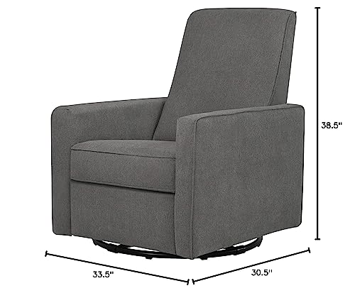 DaVinci Piper Upholstered Recliner and Swivel Glider in Dark Grey, Greenguard Gold Certified