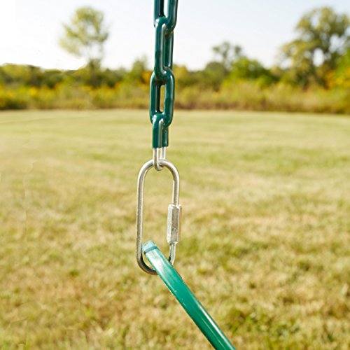 Swing-N-Slide Heavy Duty Green Swing Seat - 58" Vinyl Coated Chain Backyard Playground Swing for Replacement or Accessories