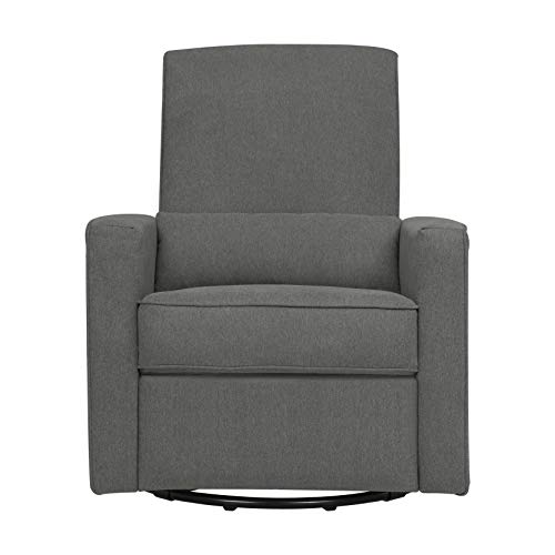 DaVinci Piper Upholstered Recliner and Swivel Glider in Dark Grey, Greenguard Gold Certified