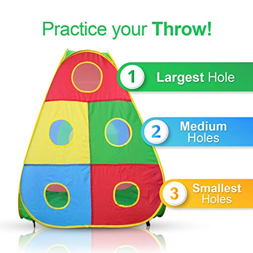 5pc Kids Ball Pit Tents and Tunnels, Toddler Jungle Gym Play Tent with Play Crawl Tunnel Toy, for Boys babies infants Children, Pit Balls NOT Included, Indoor Outdoor Gift, Target Game w/ 4 Dart Balls