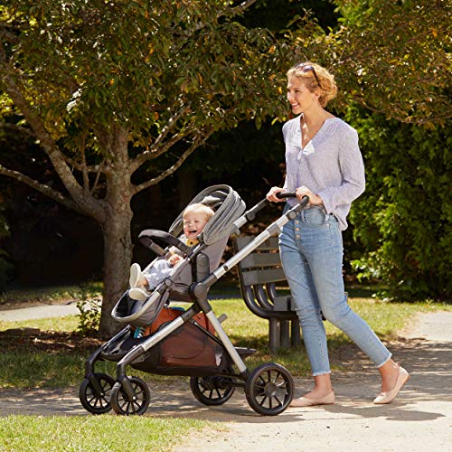 Evenflo Pivot Xpand, Modular Baby Stroller with Compact Folding design, Converts to Double Stroller (additional toddler seat not included), Percheron Gray