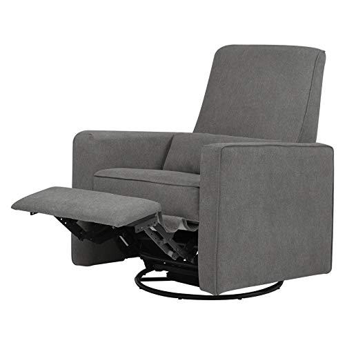 DaVinci Piper Upholstered Recliner and Swivel Glider in Dark Grey, Greenguard Gold Certified