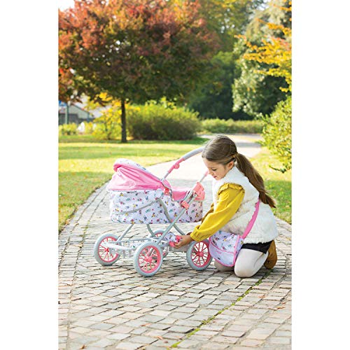 Corolle - Mon Grand Poupon Carriage Stroller - Adjustable Handle, Folding Design, for 14", 17" & 20" Baby Dolls