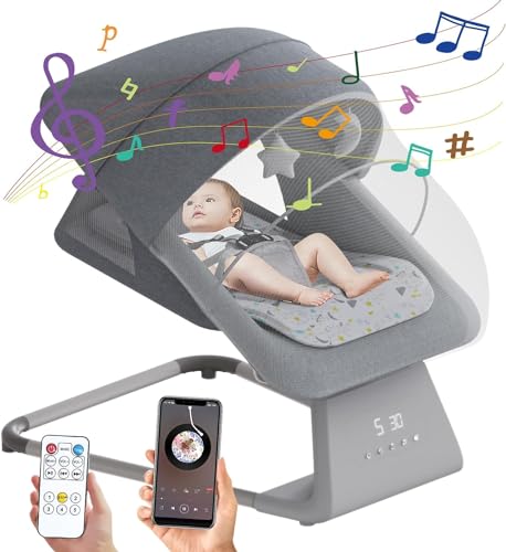 Portable Baby Swing with Remote and Bluetooth Technology