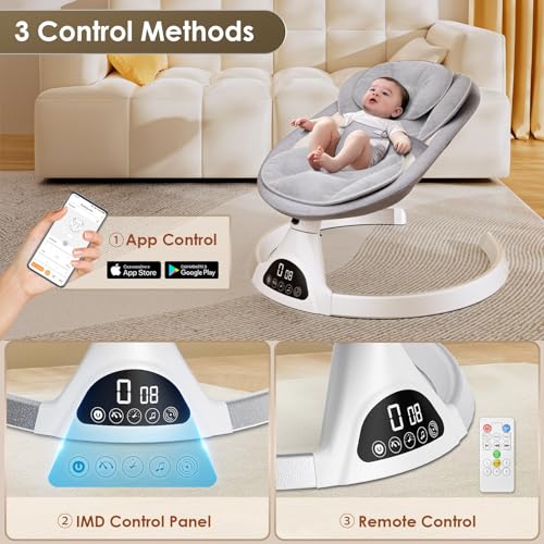 Exclusive App & Bluetooth Electric Baby Swing, Sensor+Timing