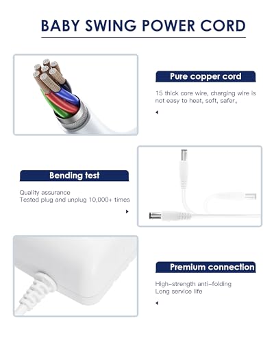 Baby Swing Power Cord for Fisher Price, etc