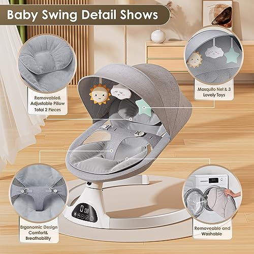 Exclusive App & Bluetooth Electric Baby Swing, Sensor+Timing