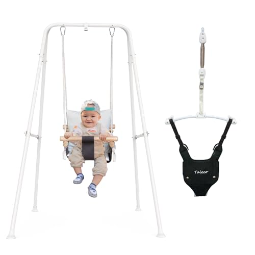 RAGOZONERY 2 in 1 Baby Jumper with Toddler Swing, Baby Jumpers and Bouncers,Indoor Outdoor Toddler Swing Set