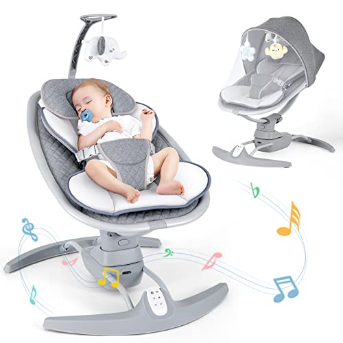 Portable Electric Baby Swing with Remote Control & Music