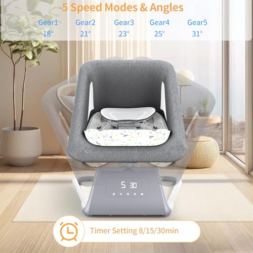Portable Baby Swing with Remote and Bluetooth Technology