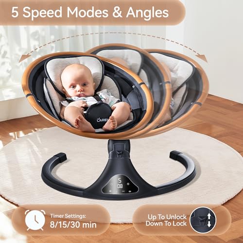 Electric Bluetooth Baby Swing with Remote-Control, 5 Speeds