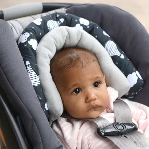 Travel Bug Baby & Toddler 2-in-1 Head Support Duo Head Support for Car Seats, Strollers & Bouncers, (Balloons)