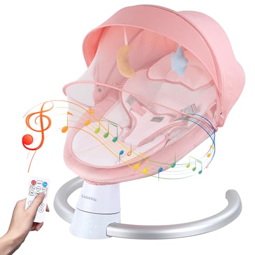 Portable Electric Baby Swing with Bluetooth, 5 Swing Speeds