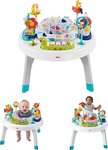 Fisher-Price 2-in-1 Sit-to-Stand Activity Center, Spin 'n Play Safari