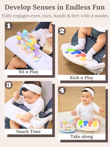 4-in-1 Portable Baby Bouncer Seat with Removable Wheels