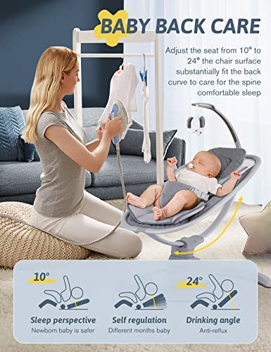 Portable Electric Baby Swing with Remote Control & Music