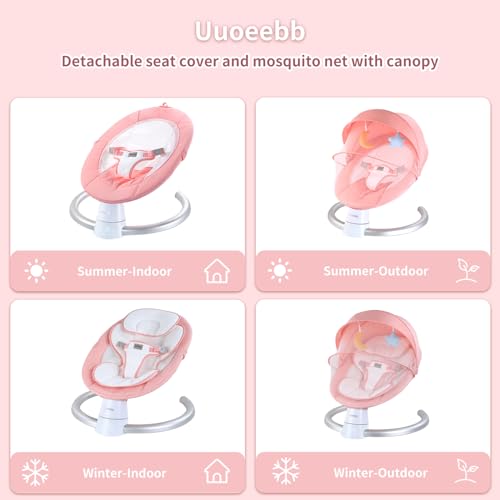 Portable Electric Baby Swing with Bluetooth, 5 Swing Speeds