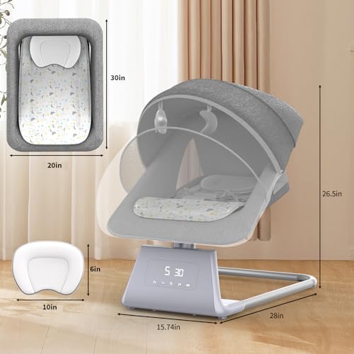 Portable Baby Swing with Remote and Bluetooth Technology