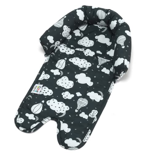 Travel Bug Baby & Toddler 2-in-1 Head Support Duo Head Support for Car Seats, Strollers & Bouncers, (Balloons)