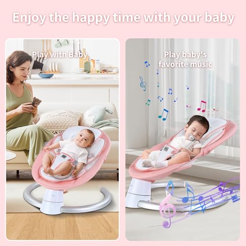 Portable Electric Baby Swing with Bluetooth, 5 Swing Speeds