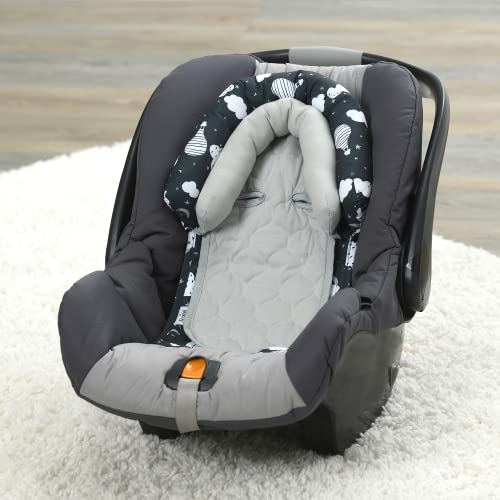 Travel Bug Baby & Toddler 2-in-1 Head Support Duo Head Support for Car Seats, Strollers & Bouncers, (Balloons)