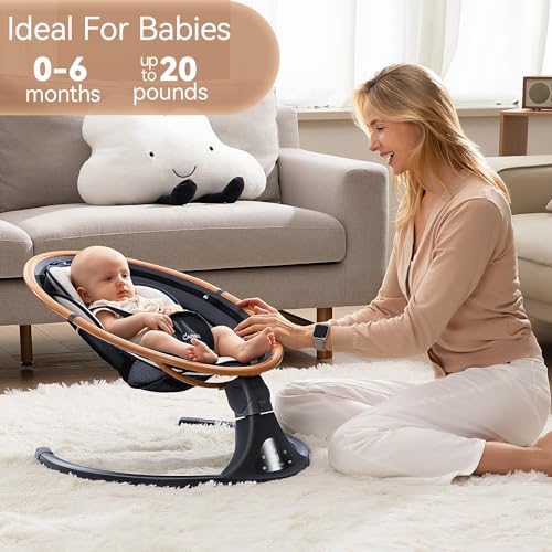 Electric Bluetooth Baby Swing with Remote-Control, 5 Speeds