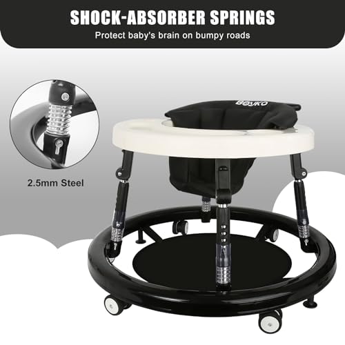 Adjustable 10-Gear Baby Walker with Shockproof Wheels