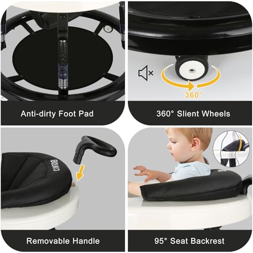 Adjustable 10-Gear Baby Walker with Shockproof Wheels