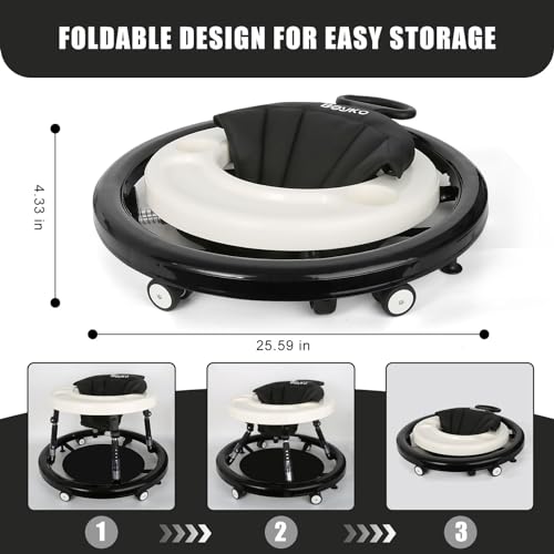 Adjustable 10-Gear Baby Walker with Shockproof Wheels