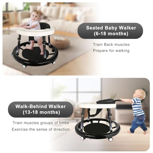 Adjustable 10-Gear Baby Walker with Shockproof Wheels
