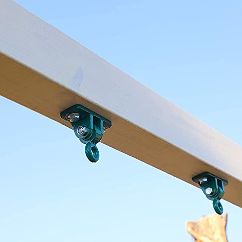 BETOOLL 2400 lb Capacity Heavy Duty Swing Hangers for Wooden Sets Playground Porch Indoor Outdoor & Hanging Snap Hooks Green (2pcs)