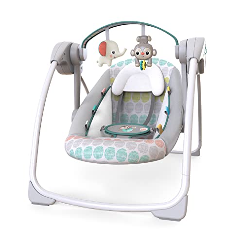 Bright Starts Whimsical Wild Portable Compact Automatic Swing with Melodies