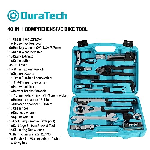 DURATECH 40PC Bike Repair Kit with Carry Case